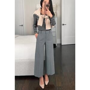 J. Crew Sydney High Rise Wide Leg Cropped Dress Trouser Pants Gray 2